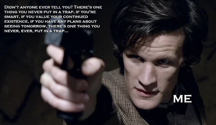 HD wallpaper: Doctor Who, quote, Matt Smith, Handgun, tv series | Wallpaper  Flare