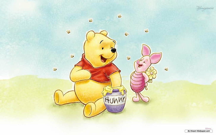 Download Winnie The Pooh Aesthetic With Purple Hearts Wallpaper  Wallpapers com