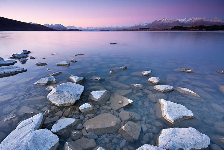 HD wallpaper: stones in lake during daytime, Stepping Stones, lake tekapo,  nz | Wallpaper Flare