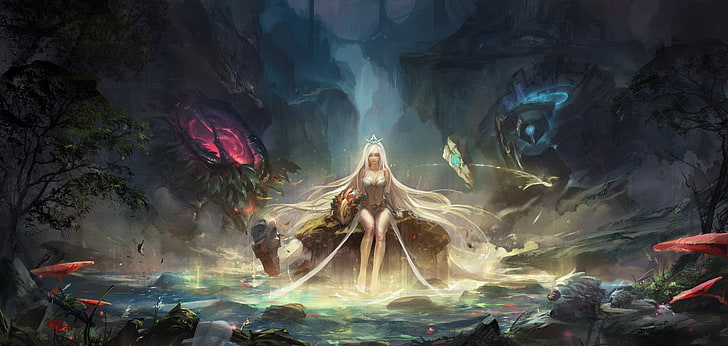 yellow haired female illustration, League of Legends, Janna (League of Legends), HD wallpaper