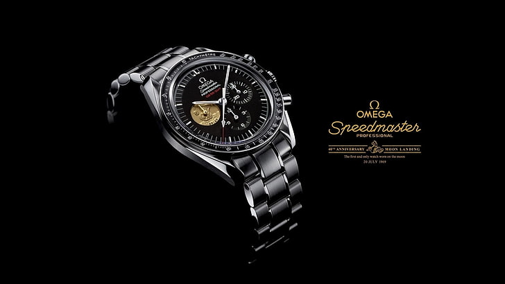 round silver-colored chronograph watch, 1969, OMEGA, speedmaster Professional, HD wallpaper