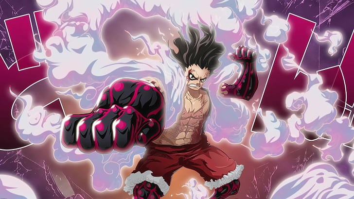 Anime, One Piece, Angry, Gear Fourth, Monkey D. Luffy, indoors