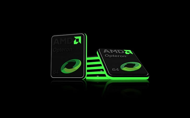 AMD, green, CPU, processor, black, simple background, black background, HD wallpaper