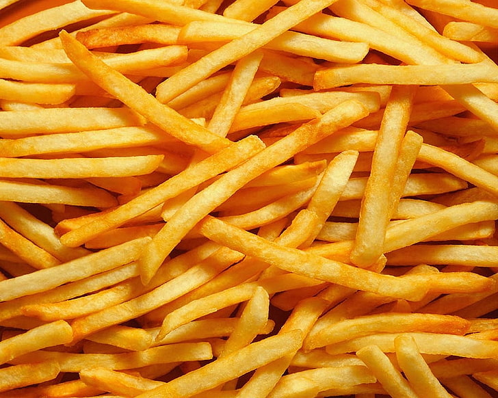 potato fries, food, French fries, food and drink, full frame, HD wallpaper