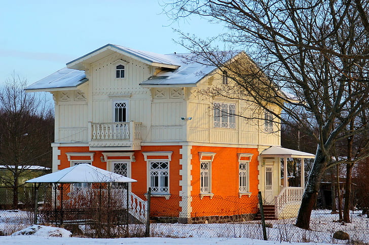 Russia St. Petersburg Houses Winter Cities, HD wallpaper