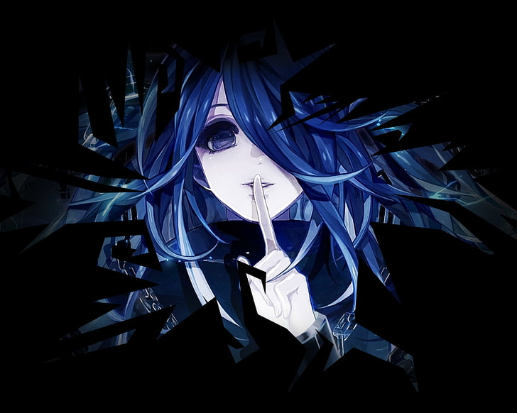 HD wallpaper: anime girls, dark, blue, night, studio shot, black background  | Wallpaper Flare
