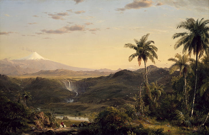 Frederic Edwin Church, landscape, painting, classic art, waterfall, HD wallpaper