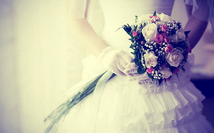 brides, wedding dress, weddings, HD wallpaper