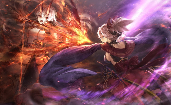 Fate Series, Fate/Grand Order, Miyamoto Musashi, Tomoe Gozen (Fate/Grand Order), HD wallpaper
