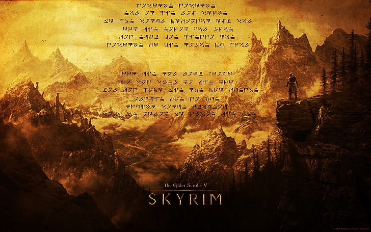 Skyrim poster, The Elder Scrolls V: Skyrim, dragonborn, video games, HD wallpaper
