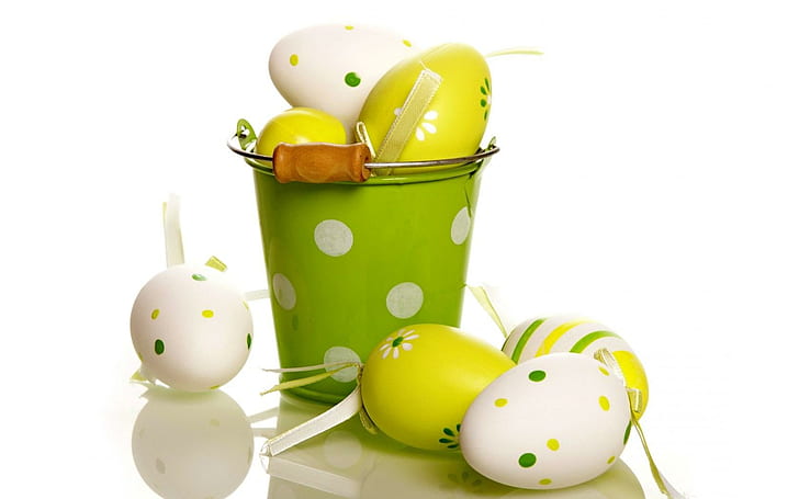 Bucket Eggs Easter, HD wallpaper