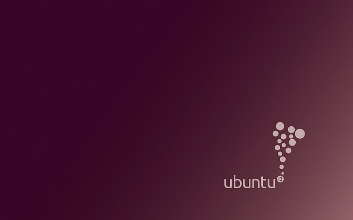 Ubuntu logo, Linux, purple, simple background, minimalism, purple background
