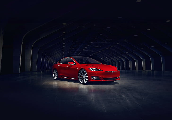 Tesla Motors, Tesla Model S, electric car, red cars, HD wallpaper