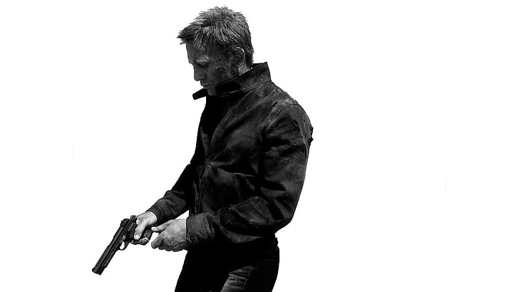 men's jacket, Daniel Craig, James Bond, movies, actor, copy space, HD wallpaper