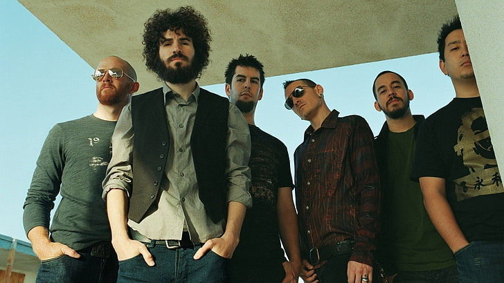 Linkin Park, band, members, look, sky, men, people, group Of People, HD wallpaper