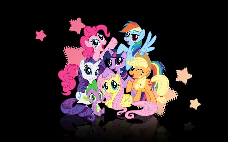 My Little Pony illustration, applejack, spike, rarity, twilight, HD wallpaper