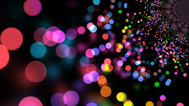 bokeh lights, colorful, abstract art, colors, swirl, glow, glowing, HD wallpaper
