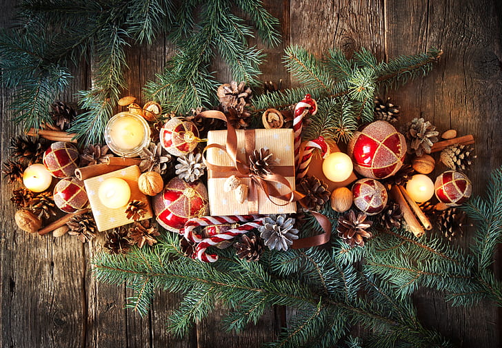 Christmas, Christmas ornaments, holiday, HD wallpaper