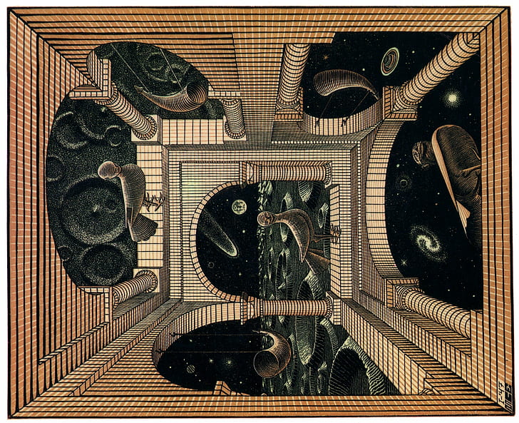 HD wallpaper: M. C. Escher, Optical Illusion | Wallpaper Flare
