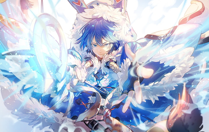 6. Anime Boy with Blue Hair and Glasses Drawing - wide 4