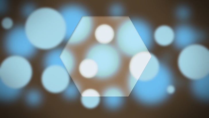 bokeh light, minimalism, hexagon, lens flare, geometric shape