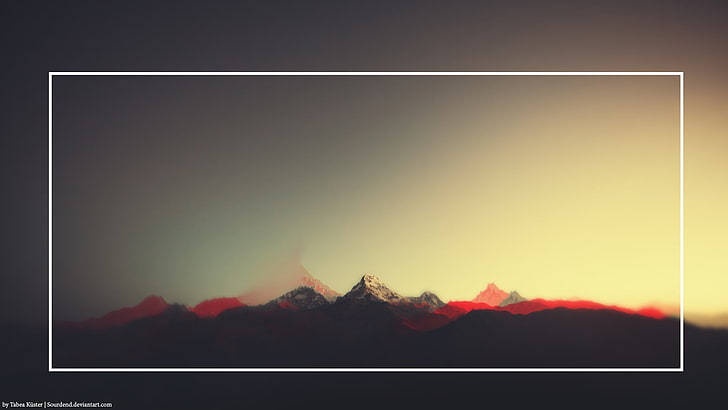 mountains wallpaper, minimalism, 3D, landscape, snow, hills, mountain range