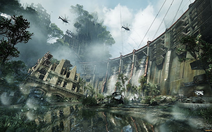 apocalyptic, city, Crysis, Crysis 3, New York City, ruin, water, HD wallpaper