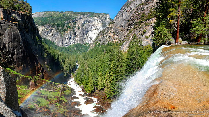 Vernal Falls and the Mist Trail, Yosemite National Park, California, HD wallpaper