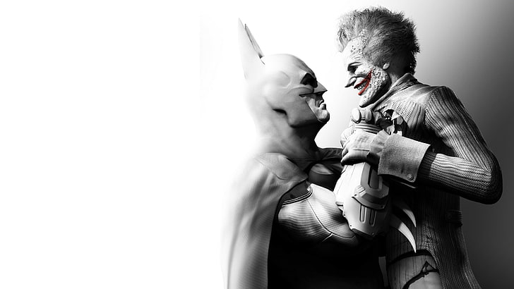 Batman, Joker, Batman: Arkham City, video games, holding, indoors, HD wallpaper