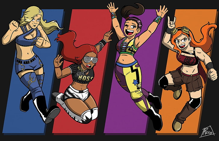 HD wallpaper: four female character episode, wrestling, WWE, happiness,  emotion | Wallpaper Flare