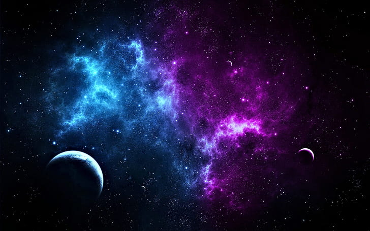 Beautiful space, stars, planets, cosmos, HD wallpaper