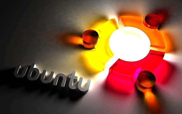 Ubuntu Cool Logo, ubuntu logo, background, tech, hi tech, HD wallpaper
