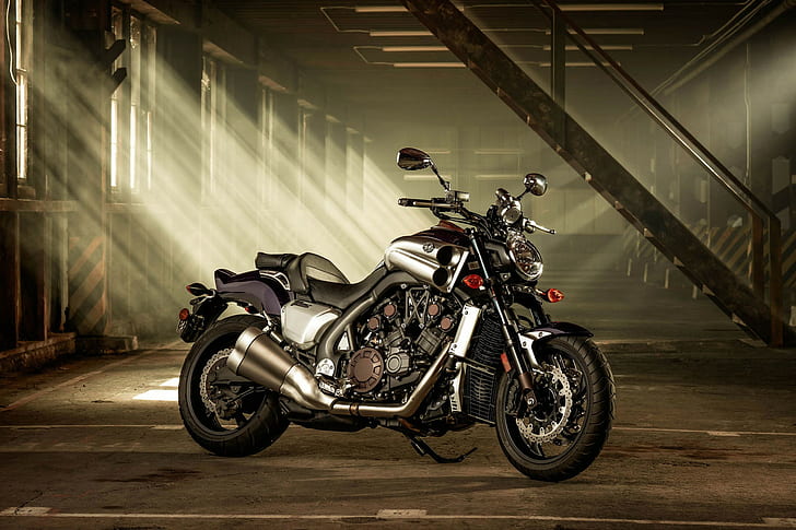 Yamaha VMAX, VMX 2014, black and gray cruiser motorcycle, VMX 17.2014, HD wallpaper