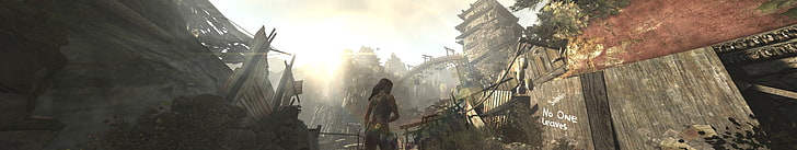 Lara Croft Tomb Raider video game, Eyefinity, video games, triple screen, HD wallpaper