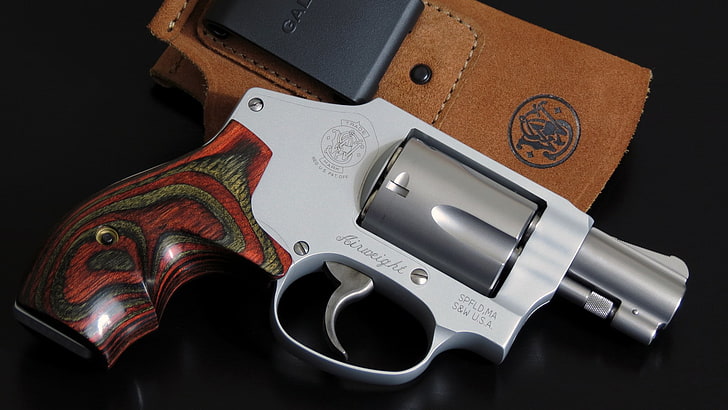 Weapons, Smith & Wesson Airweight Revolver, Aluminum, Custom, HD wallpaper