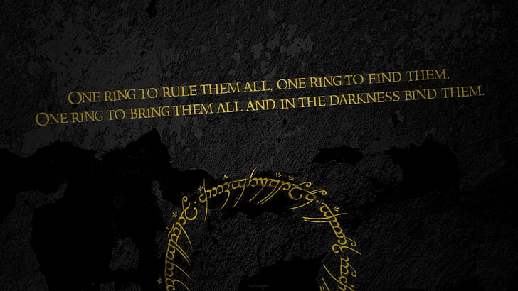 overal Beer Botsing HD wallpaper: One Ring to Rule Them All One poster, The Lord of the Rings,  quote | Wallpaper Flare