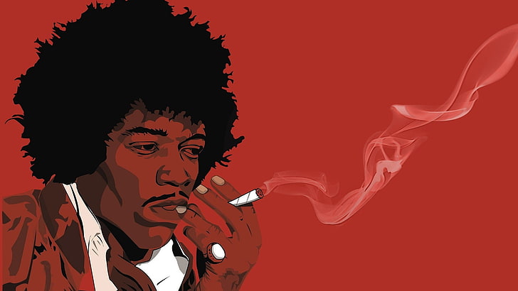 Jimmy Hendrix, Jimi Hendrix, smoking, drugs, singer, celebrity, HD wallpaper