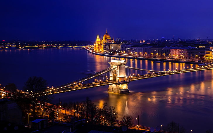 Budapest Chain Bridge plug Cheney-Windows 10 HD Wa.., compact bridge and body of water HD wallpaper