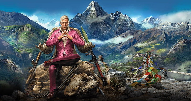 Far Cry 5 game, far cry 4, ubisoft, kirata, pagan min, mountain, HD wallpaper