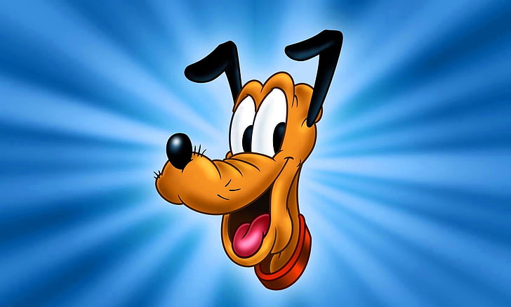 Pluto, Disney Pluto illustration, Cartoons, dog, no people, blue, HD wallpaper