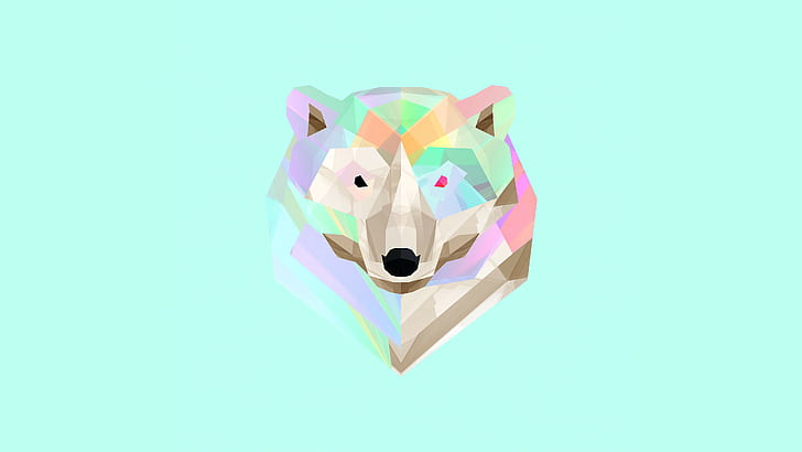 Polar Bear Bear Polygon Art HD, digital/artwork, HD wallpaper