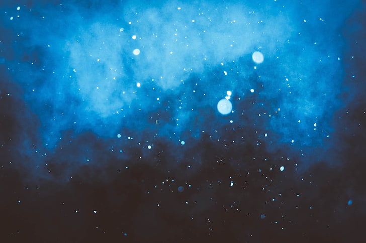 galaxy wallpaper, blue and black galaxy graphic wallpaper, mist