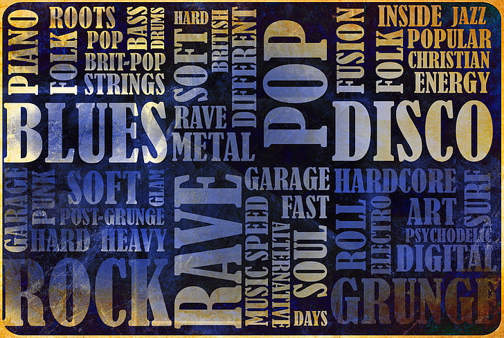 blue and brown background with text overlay, music, rock, Blues, HD wallpaper