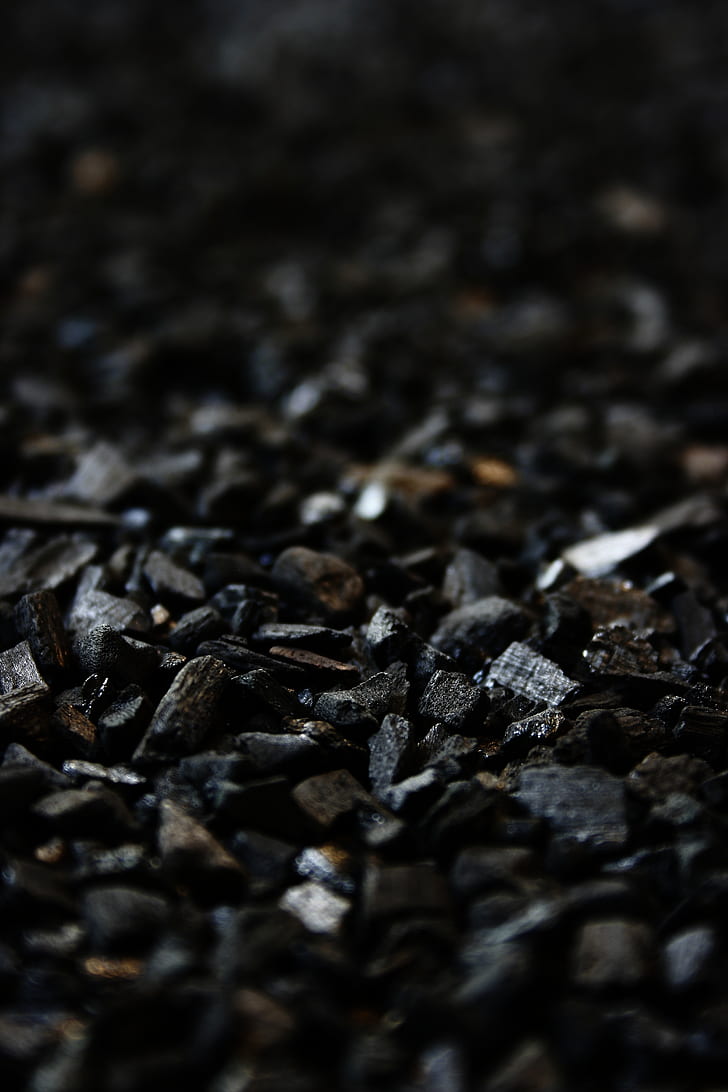 coal, carbon, black, stones