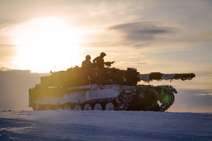 Leopard 2, Norwegian Army, Panserbataljonen, armor, snow, Kampeskadronen, HD wallpaper