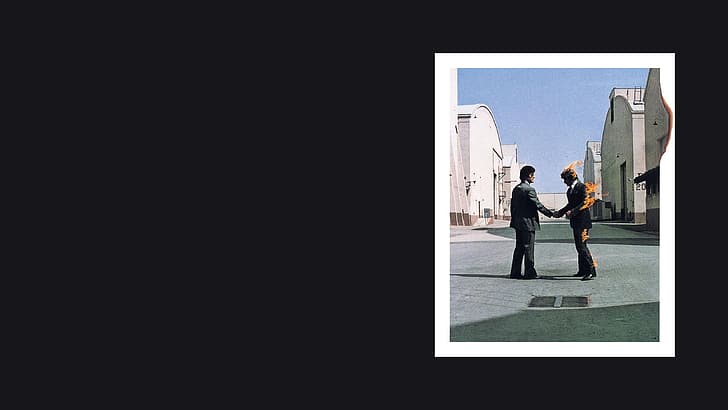 black background, Pink Floyd, wish you were here, album covers