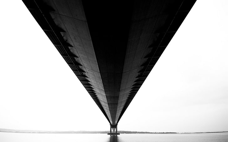 gray concrete bridge over body of water, vintage, architecture, HD wallpaper