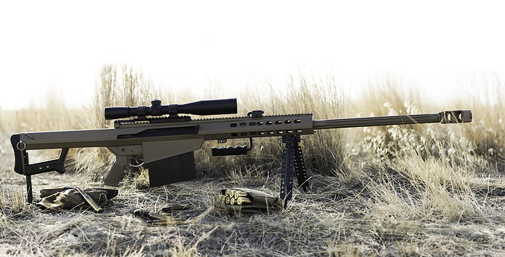 rifle, Barrett, sniper, self-loading, heavy, 82A1, weapon, gun, HD wallpaper
