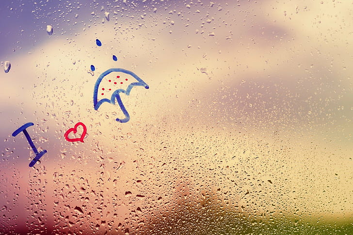 4098x768px | free download | HD wallpaper: love, rain, umbrella, Water  Drops, window | Wallpaper Flare