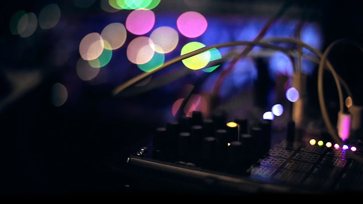 HD wallpaper: black DJ mixer, music, machine, wires, bokeh, Chill Out,  illuminated | Wallpaper Flare